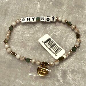 NWT - Little Words Project “Why Not” Beaded Stretch Bracelet